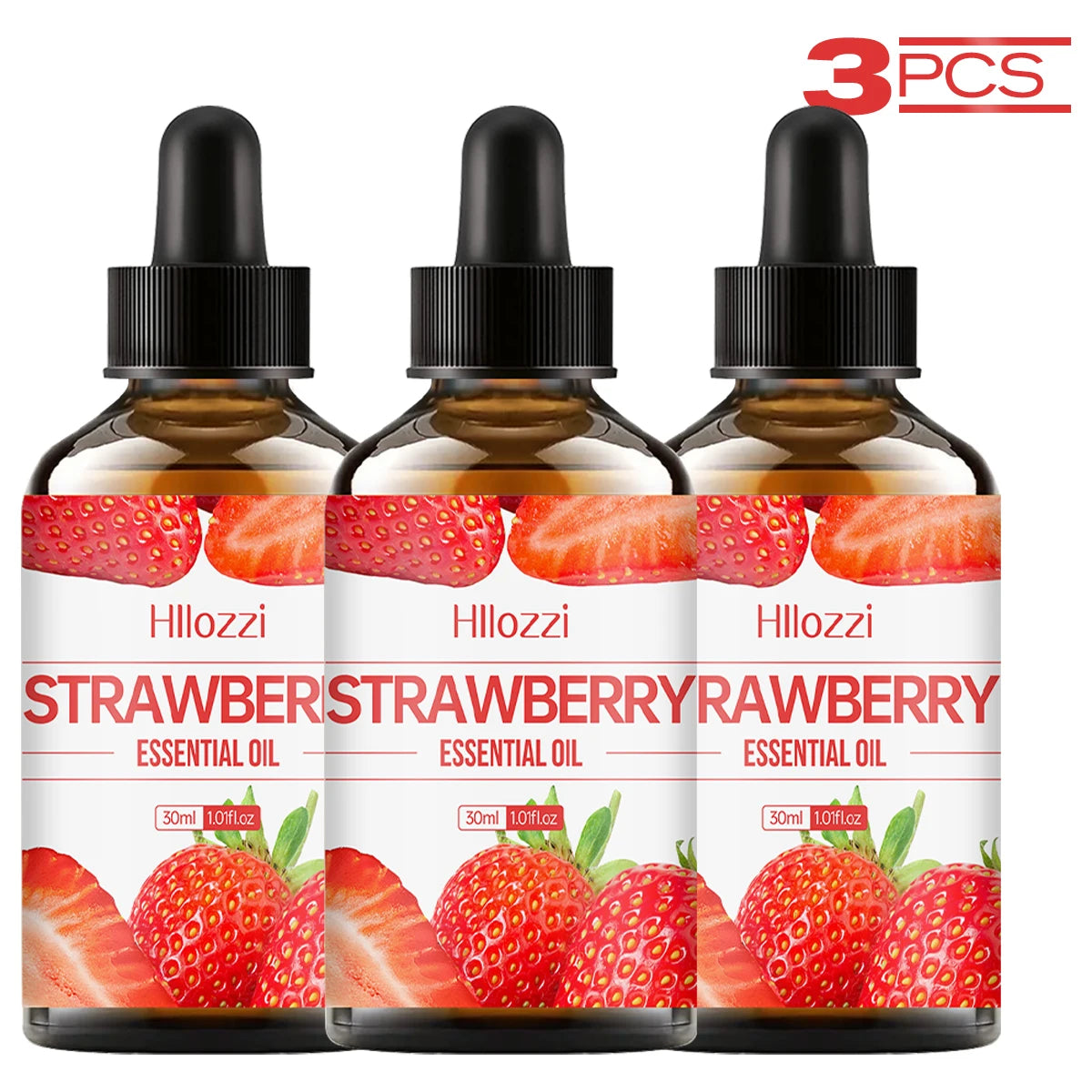 Plant Essential Oil 3 Fruit Aromatherapy Soap Making DIY Multi Zpaxo STRAWBERRY 3PCS 30ml
