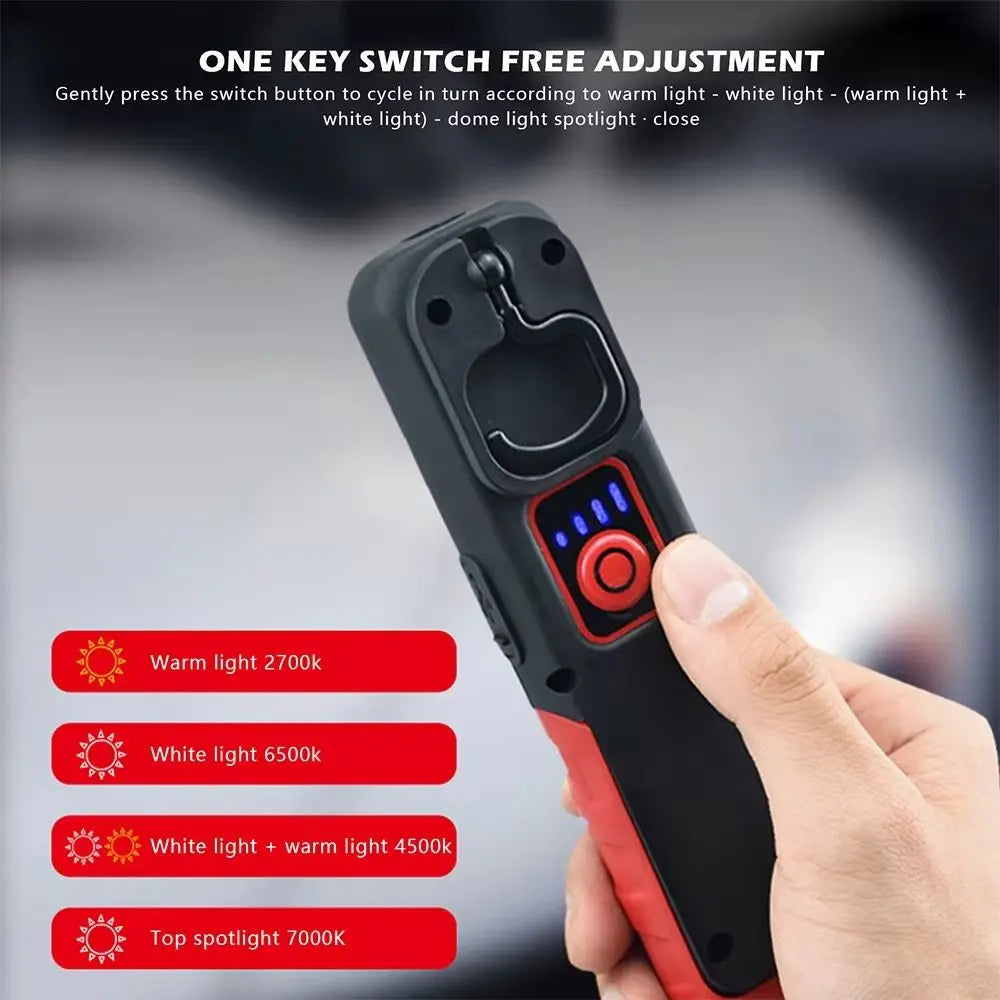 500LM Brightness Car Detailing Tools Magnetic Grip 2400mAh Battery Zpaxo