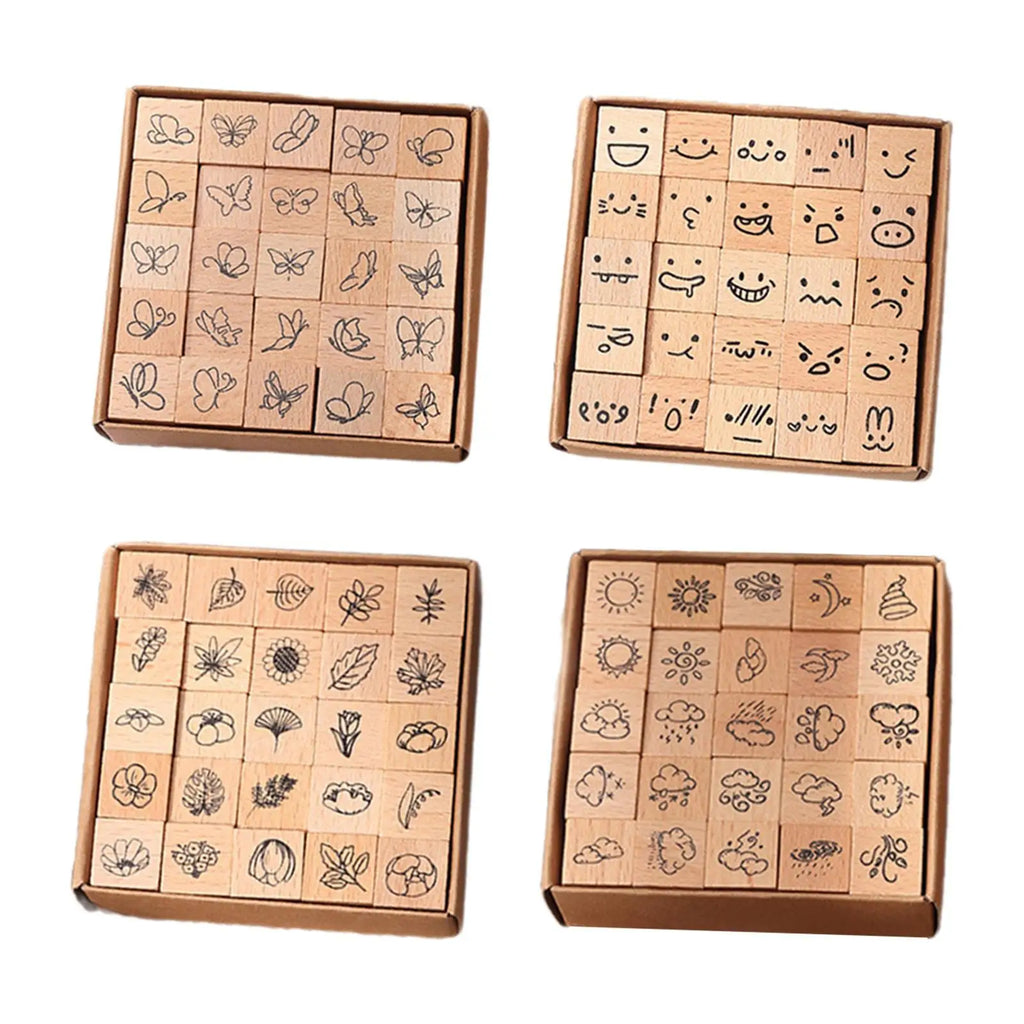 25x Wood Rubber Stamp Storage Case Stamper DIY Stamps Zpaxo