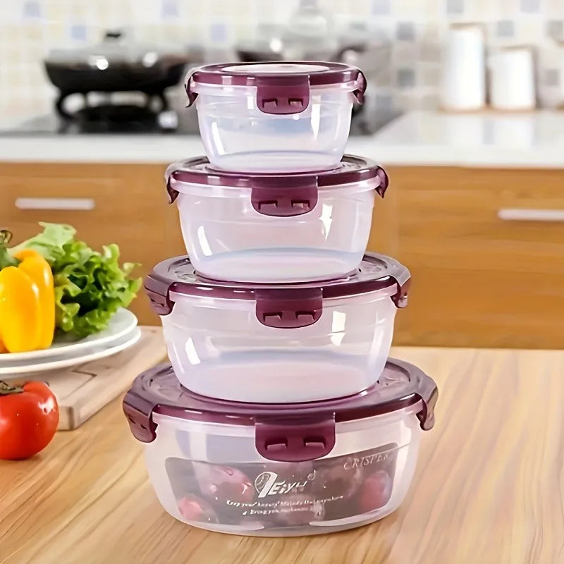 Vibrant 8-Piece Food Storage Microwave-safe Purple Green Containers
