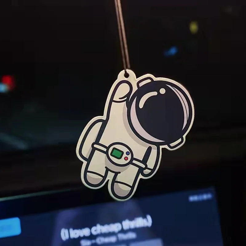 Cute Astronaut Car Fragrance Piece Cartoon Car Rearview Mirror Hanging Perfume Piece Pendant Ornament Car Interior Decor Pendant Zpaxo