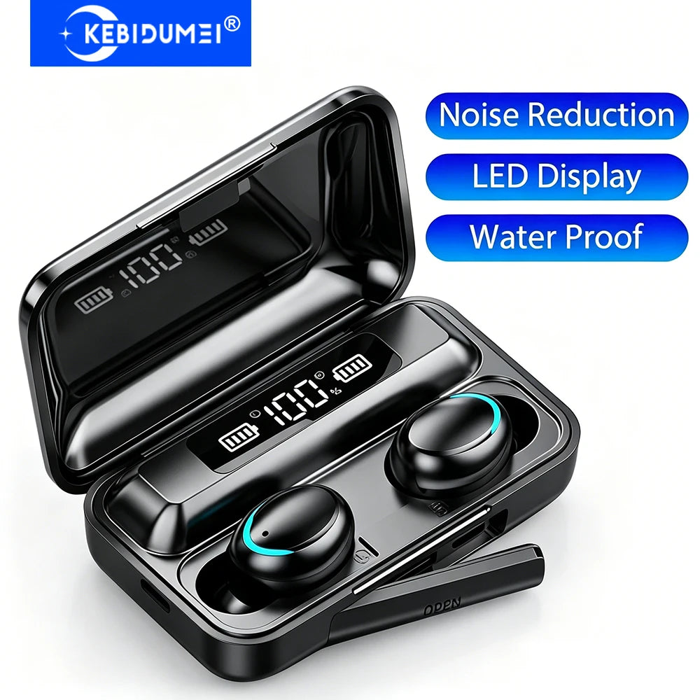 KEBIDUMEI Bluetooth Headphones In-ear Wireless Earphones LED Display