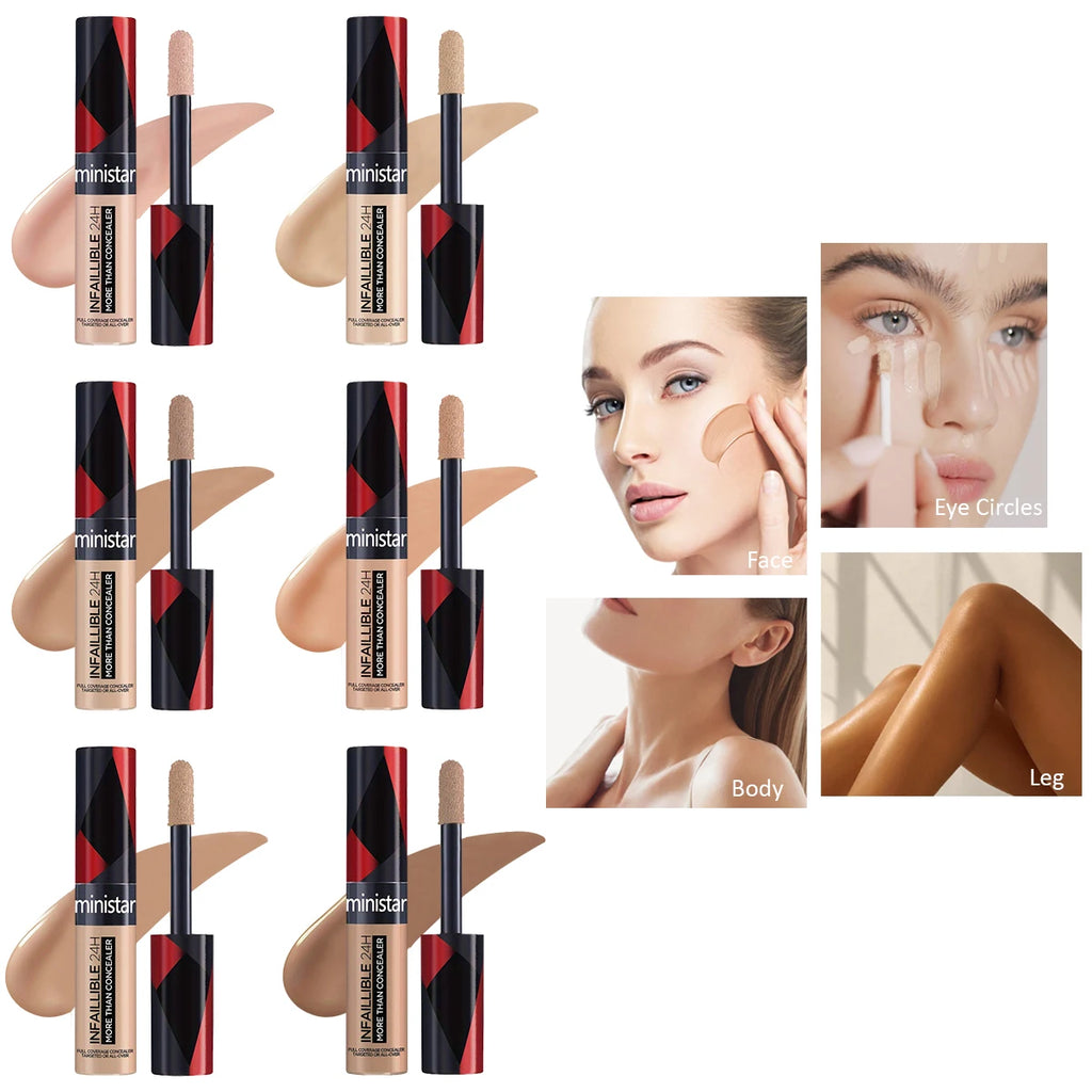 Full Coverage Concealer Waterproof Sweat Proof Stain Resistant