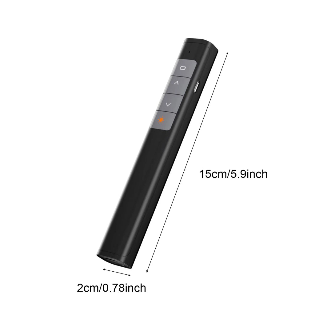 Plug-and-Play Page Turner Rechargeable 2.4GHz Wireless Presenter Remote Presentation Clicker Red Beam Pointer for PC Laptop Zpaxo