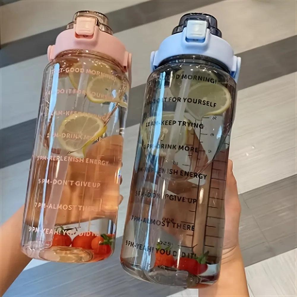 Portable Water Bottle Large Capacity Plastic Straw Cup Beverage