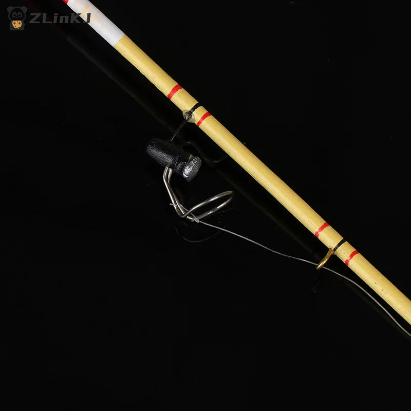 ▶1Pc 1:12 Dollhouse Miniature Fishing Tool Model Toy Dolls House Fishing Rod Pole Zpaxo