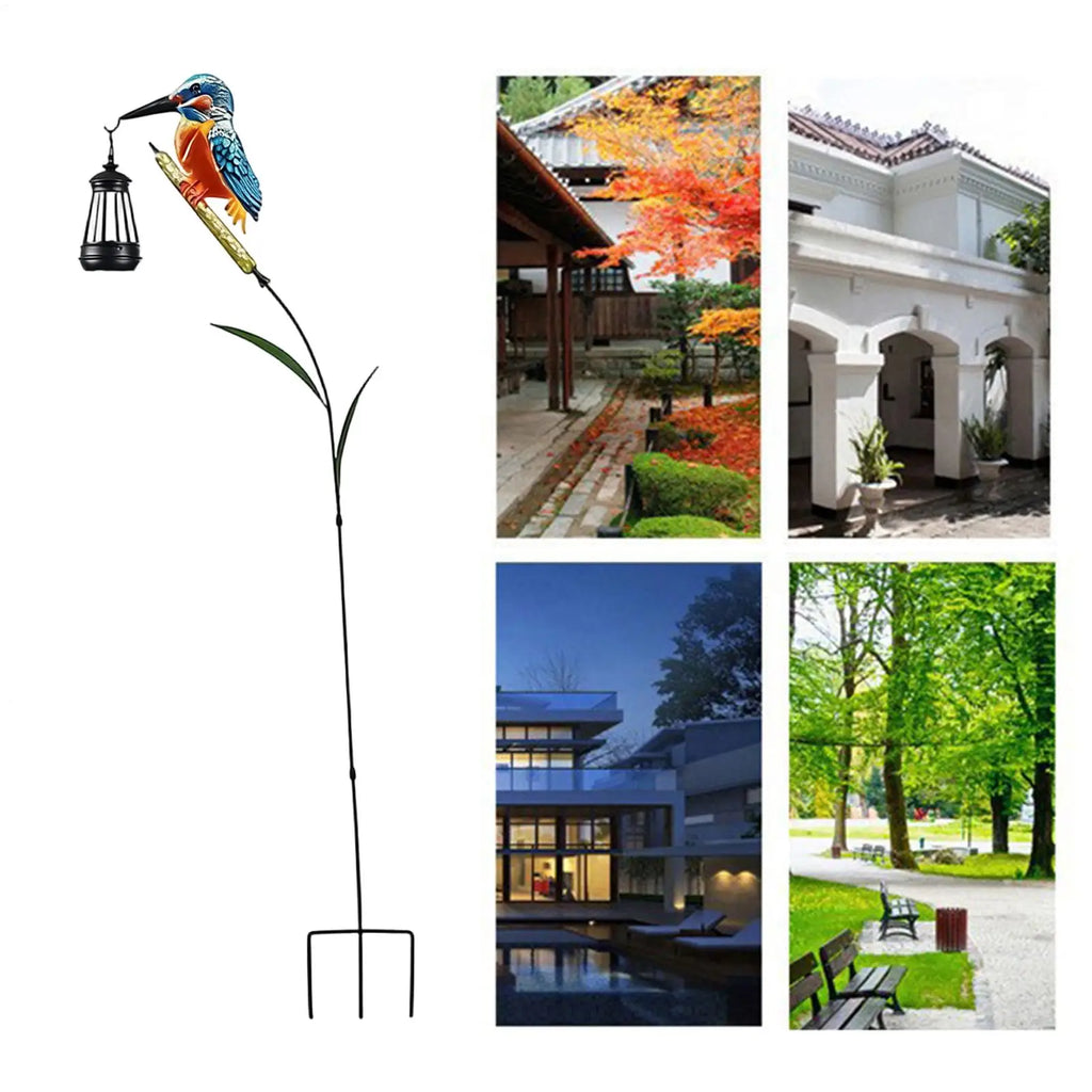 Solar Garden Statues Solar Powered Kingfisher Light Pathway Waterproof Lantern for Garden Yard Patio Backyard Porch Lawn Walkway Zpaxo