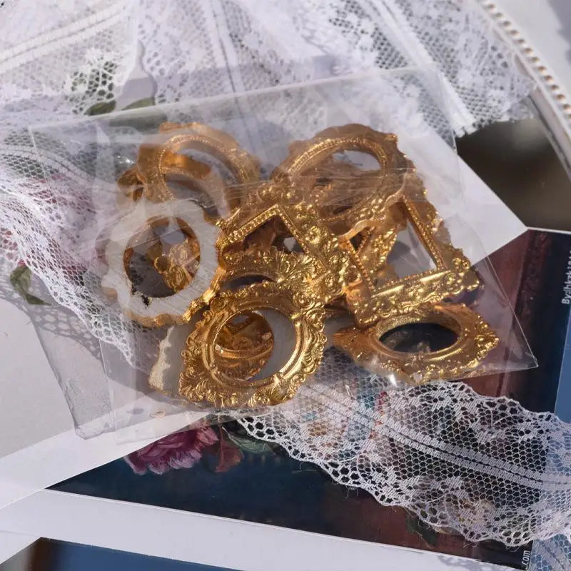 Mini Picture Frame House Decorative Photo Ornament Dollhouse Diy Zpaxo Gold