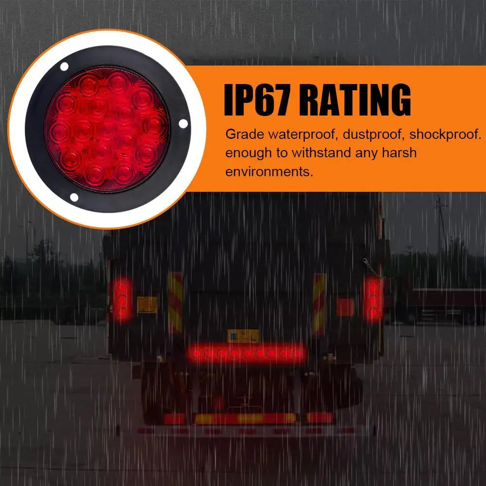 4 Inch Round 16 LED Truck Tail Light 12V-24V | Stop & Turn LED Truck Tail Light Zpaxo