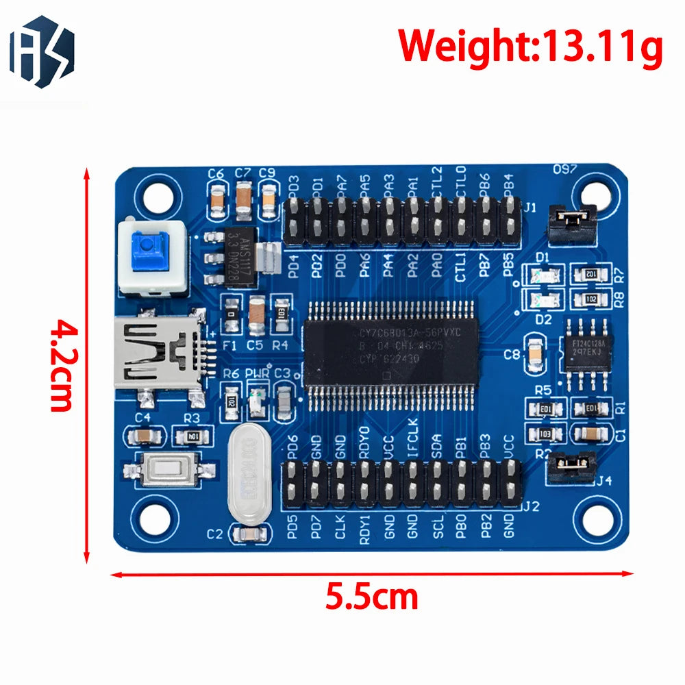 EZ-USB FX2LP CY7C68013A USB Core Board Development Logic Analyzer I2C Zpaxo