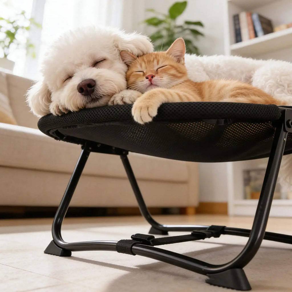 Elevated Pet Bed Foldable Outdoor Gifts Versatile Indoor Iron Frame Zpaxo