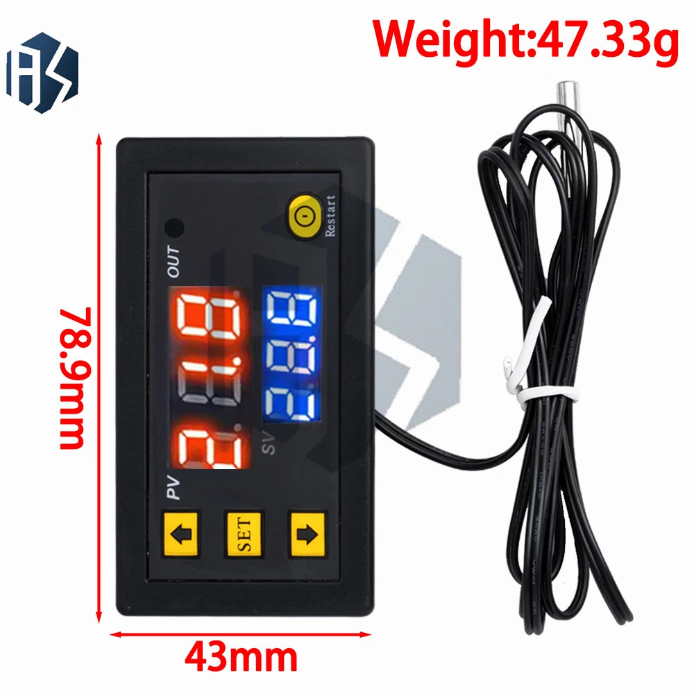 W3230 Digital Thermostat Dual Voltage 12-24V DC 110-220V AC Accuracy Zpaxo