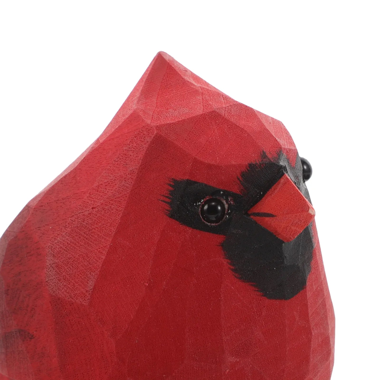 Mini Wooden Cardinal Bird Sculpture Hand Carved Solid Wood 3D