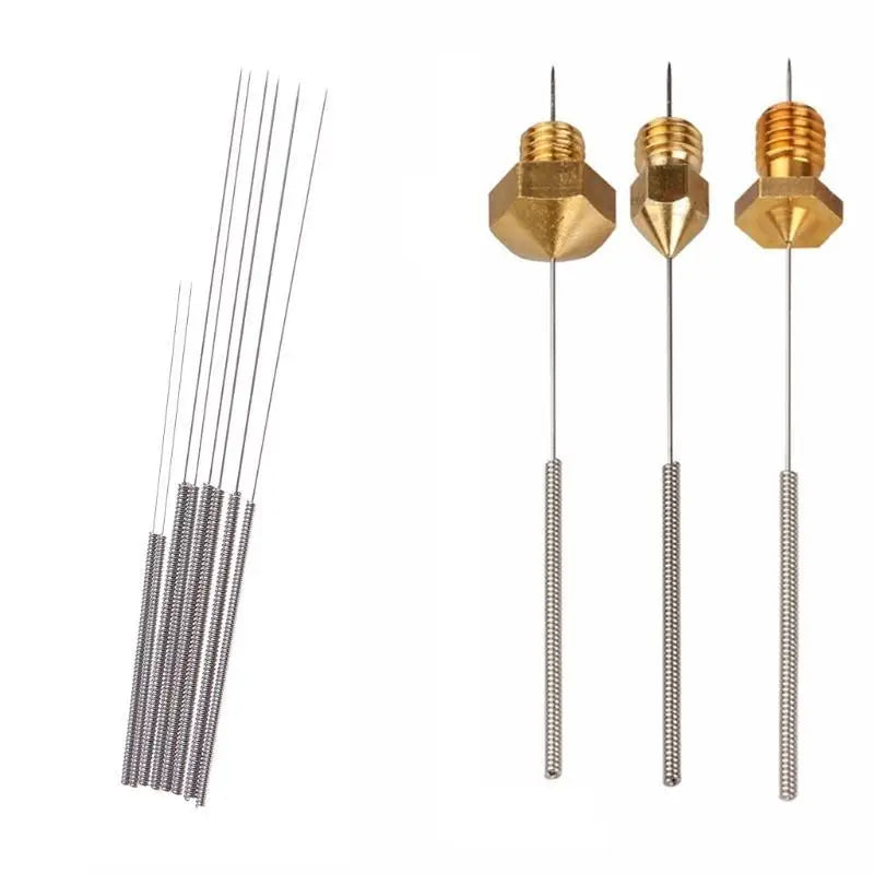 652F for MK8 0.2/0.25/0.3/0.35mm Brass Nozzles Cleaning Needles for 3D Printers Zpaxo