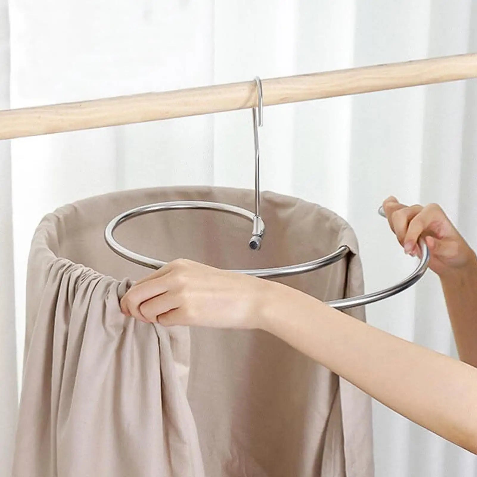 Spiral Sheet Hanger Foldable Stainless Steel Spiral Drying Rack Space Saving Bedspread Hanger for Bedspread Coverlet Mattress Zpaxo