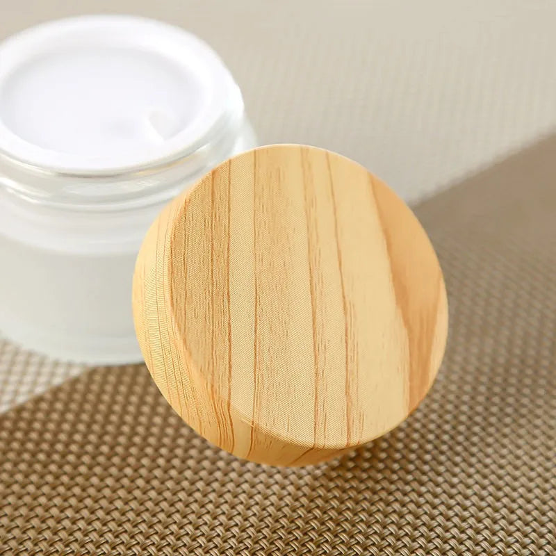 Frosted Glass Cosmetic Jars – Refillable Cream & Lip Balm Pots