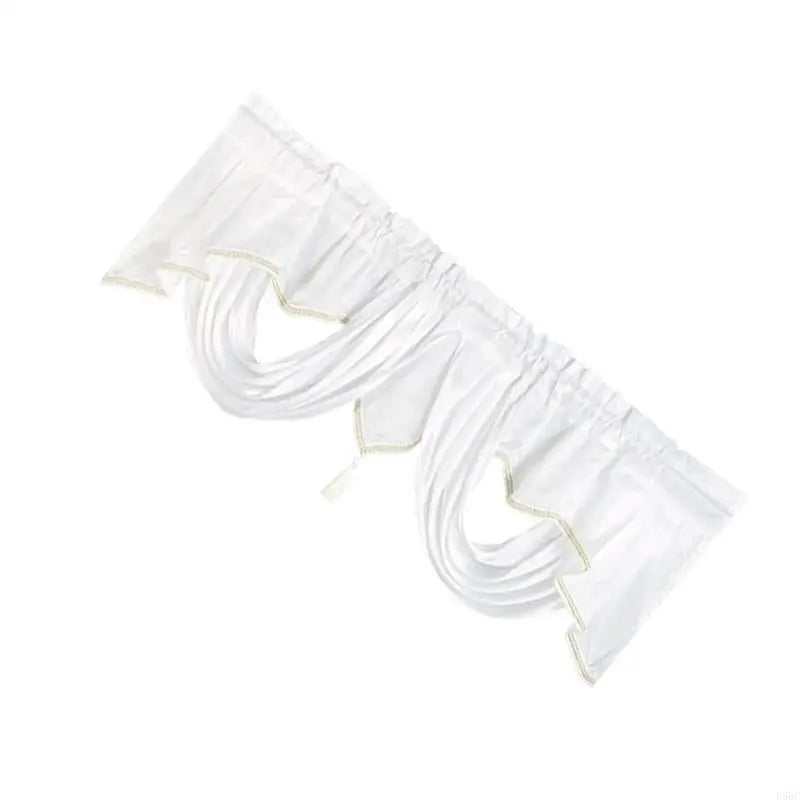 Elegant Waterfall Valance Tassels Solid Wavy Design Window Curtain
