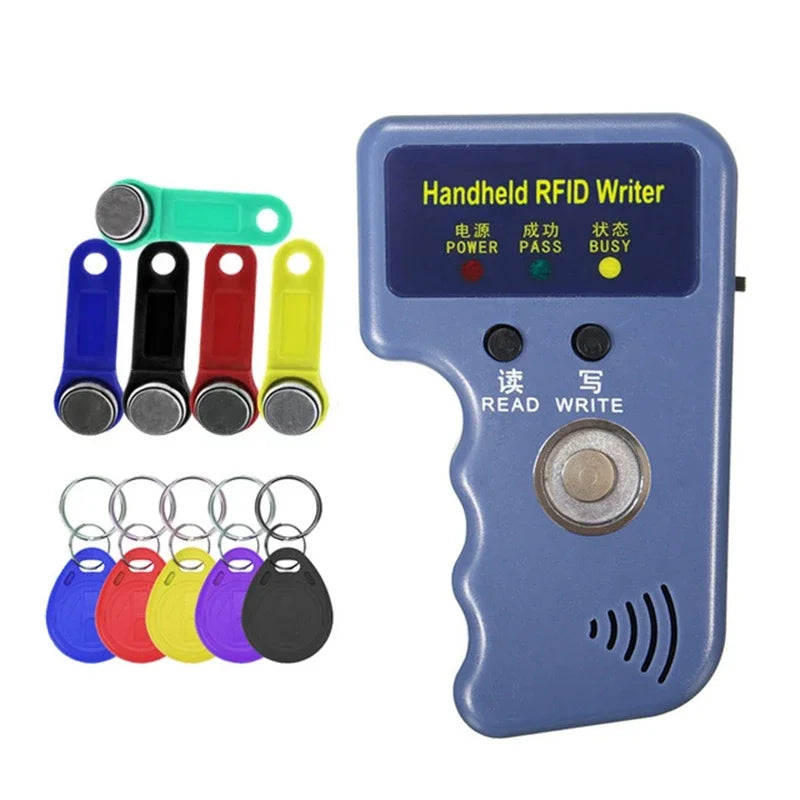 TM RW1990 Writer Copier Duplicator Reader TM1990 ibutton DS-1990A I-Button Handheld 125KHz T5577 EM4305 EM4100 RFID Tag Card Zpaxo