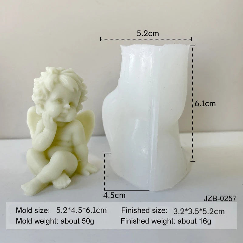 3D Angel Candle Silicone Mold DIY Aromatherapy Soap Candles Wax Plaster Polymer Clay Craft Ornament Making Mold Home Decor Zpaxo JZB-0257