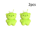 ▶1/2Pcs Green Cat Plush Toy Cartoon Stuffed Animal Keychain Accessories Creative Ugly Cute Backpacks Pendant Party Gift Zpaxo 2Pcs