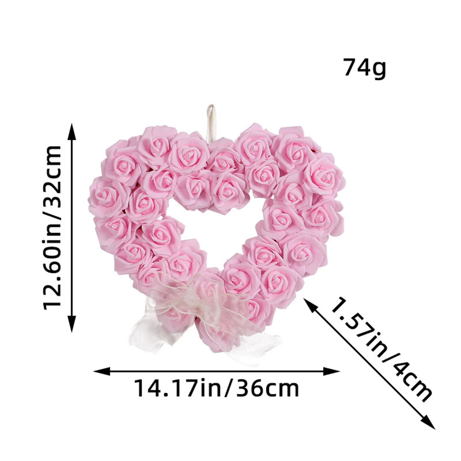 Valentine's Day Rose Heart Rose Flower Valentines Gifts Preserved Roses for Wife Daughter Girlfriend Friend Her Anniversary Zpaxo Pink wreath