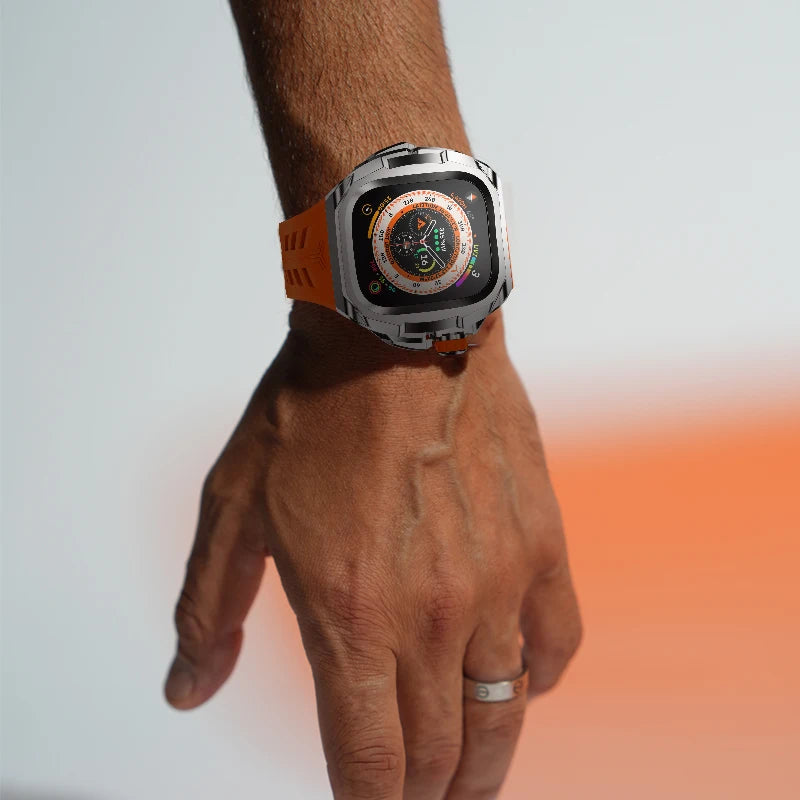 Integrated Metal Modification Suitable for Apple Watch Ultra2 Quick Release Watch with S9 Case 49 Zpaxo