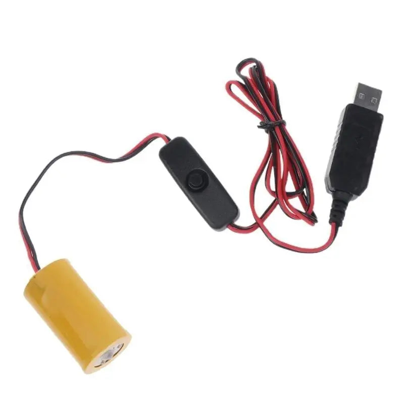 652F USB to LR20 D Dummy Battery Eliminators with Switches Repalce 1-4pcs D Batteries Zpaxo