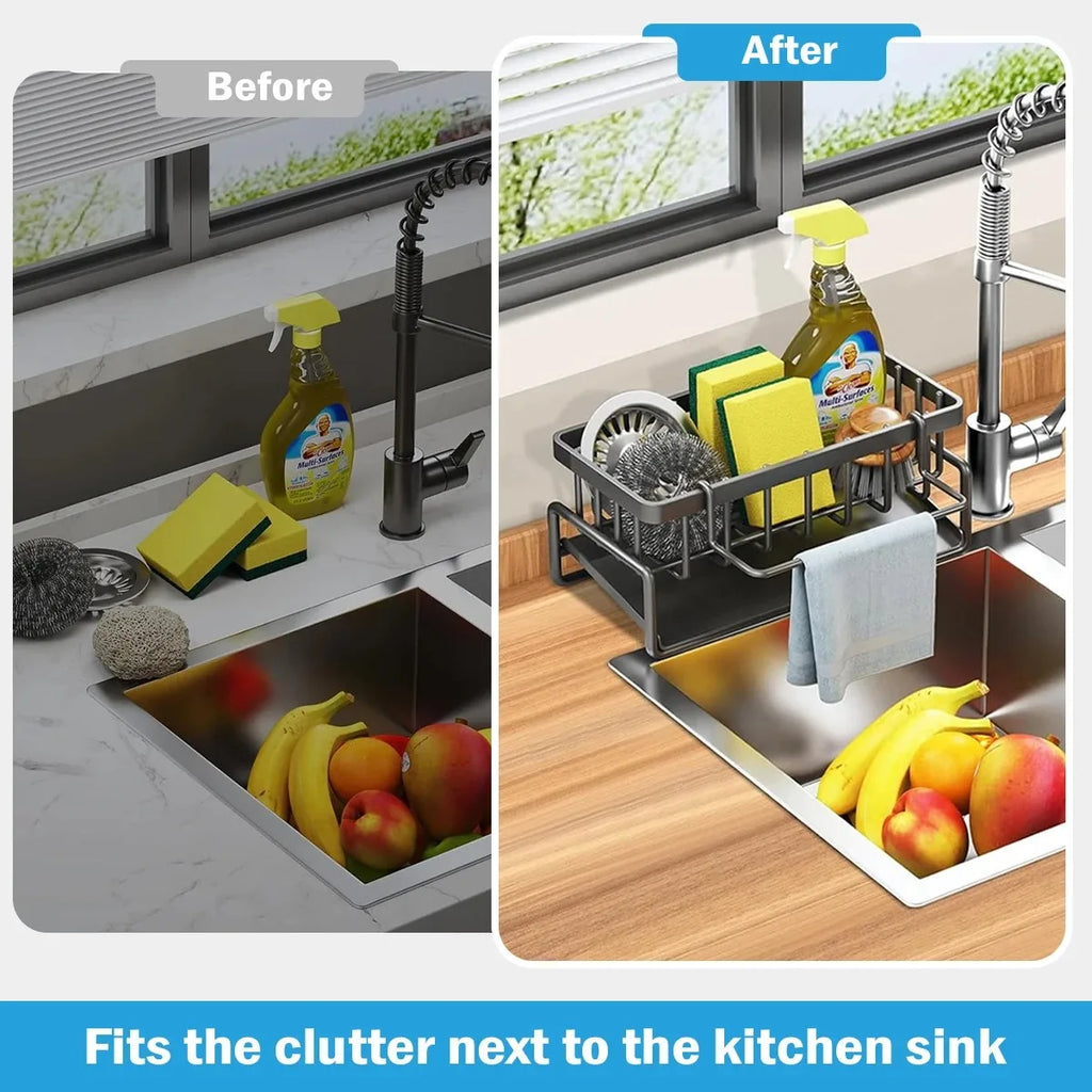 Kitchen Sink Drain Rack Organizer Sponge Storage Faucet Holder Soap Drainer Dishcloth Towel Rack Kitchen Sink Organizer Zpaxo