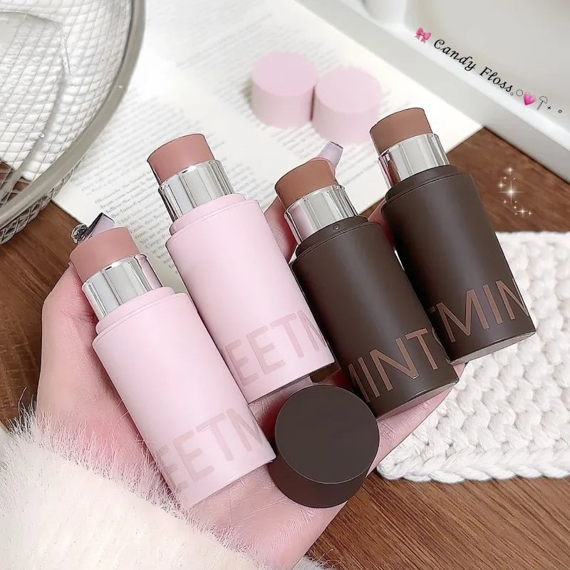 Multi-use Stick Blush Lipstick Contour 3-In-1 Natural Nude Pink Brown