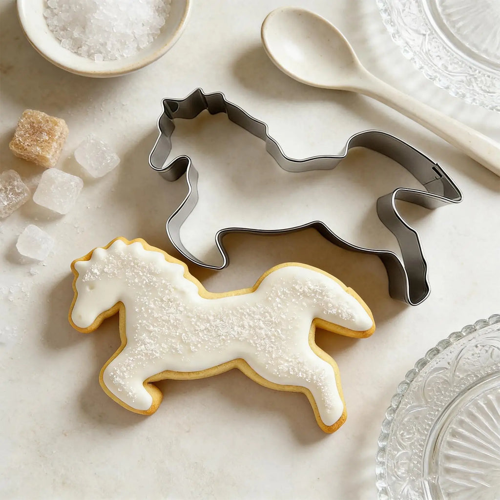 Horse Cookie Cutter Stainless Steel Horse Cookie Cutter Mould Rocking Horse Shapes Biscuits Cutter Fondant Pastry Baking Tools Zpaxo