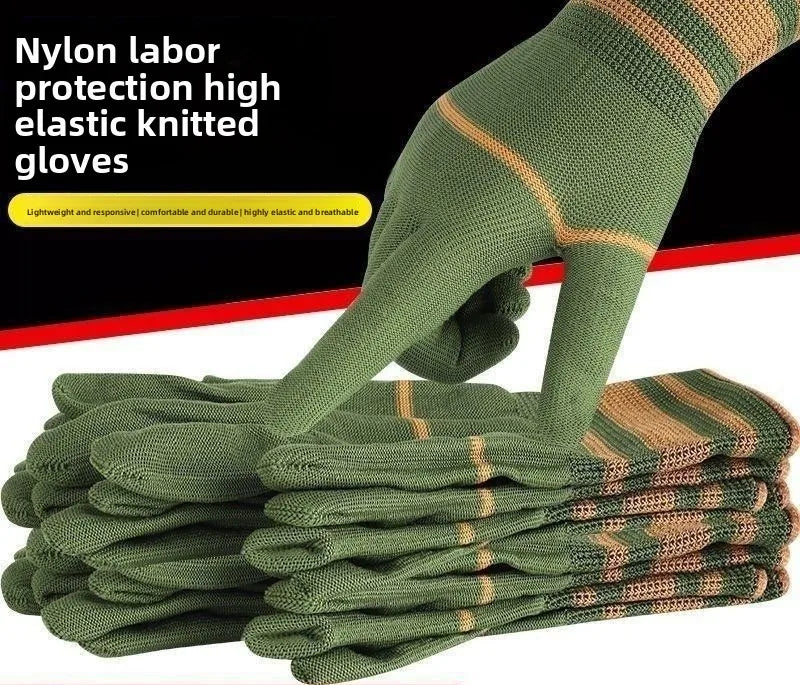 Breathable Soft Stretch Nylon Work Gloves Durable Moisture-wicking