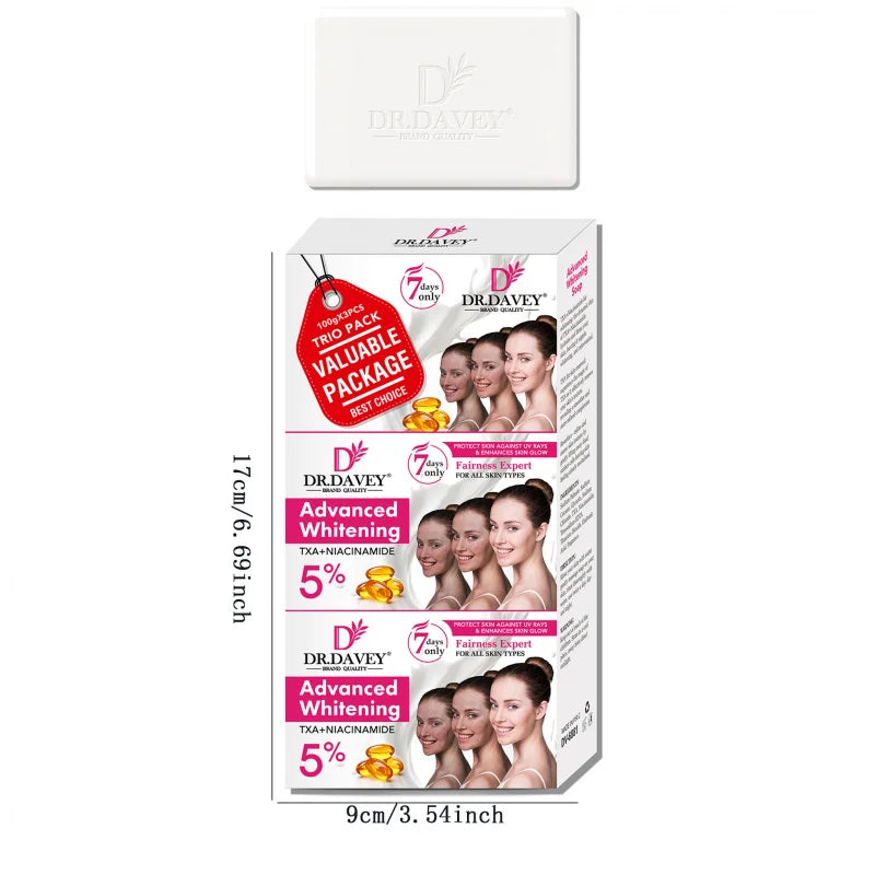 DR.DAVEY 3-Pack Whitening Moisturizing Handmade Soap Whitening Bar Soap Zpaxo