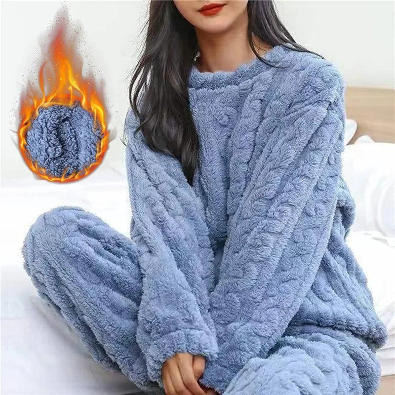 Women's Pajamas Winter Coral Velvet Homewear Thickened Two-piece Home