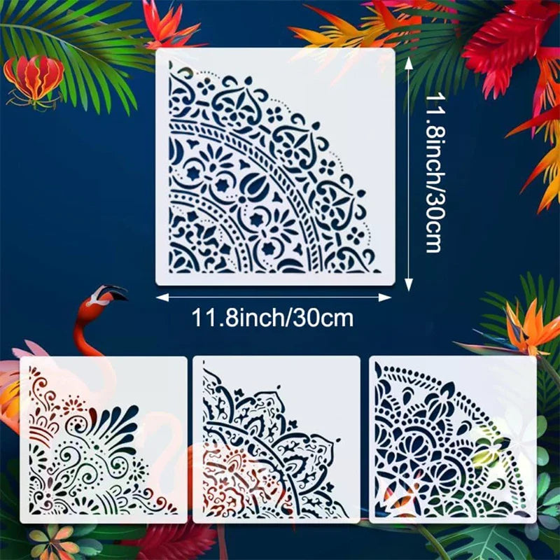 Large Mandala Stencils Reusable PET Painting Templates For Wall, Floor, Furniture, Fabric, Canvas, Wooden Decor Home Decor Zpaxo