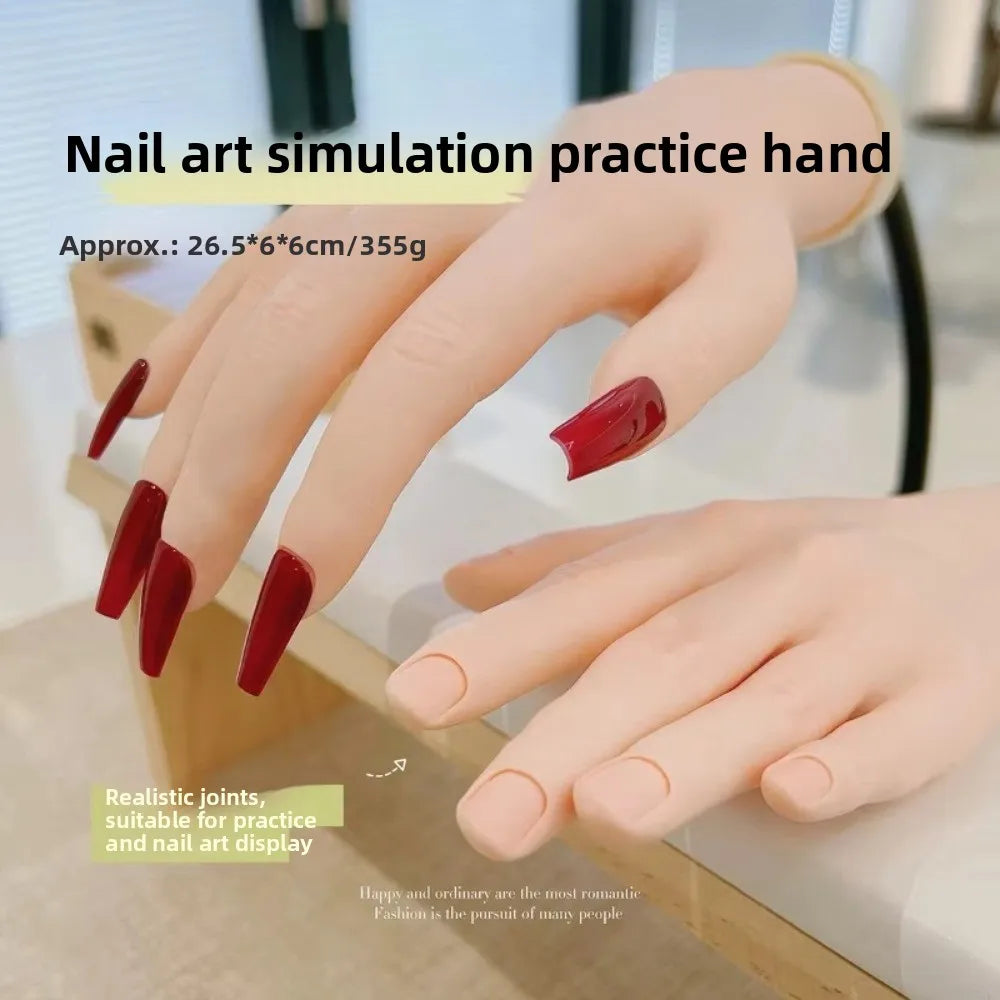 Novice Bendable Nail Simulation Practice Hand Silicone Nails Art Zpaxo