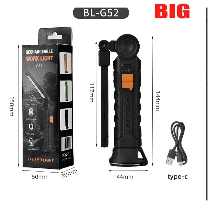 KDULIT Magnetic LED Work Light – 700 Lumen Rechargeable Torch