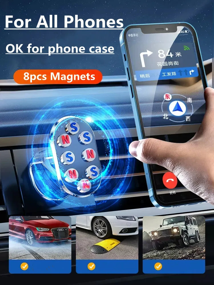 1080 Degree Rotatable Stand Magnetic Car Phone Holder Magnet Smartphone Support GPS Foldable Car Phone Bracket For iPhone Xiaomi Zpaxo