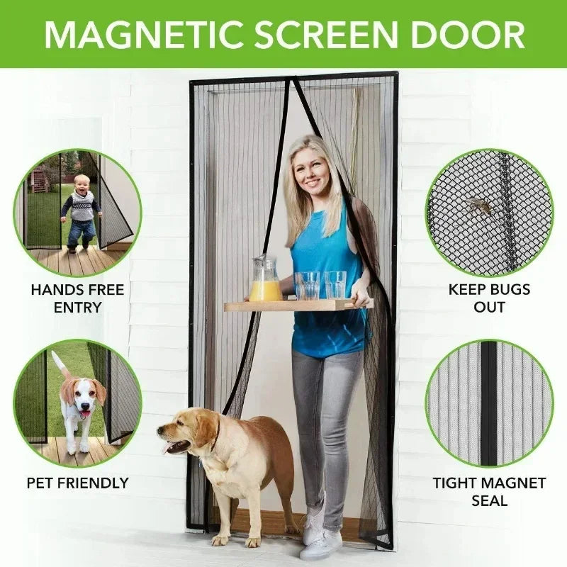 Self-closing Magnetic Insect Screen Invisible Door Screening Curtain