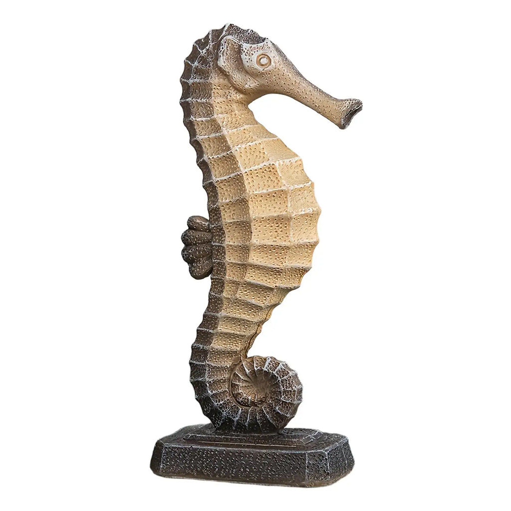 1Pc Seahorse Figurine Craft Figurine Home Art Modern Gift Collection Detailed Sea Horse Statue Ocean Sculpture Seahorse Ornament Zpaxo brown
