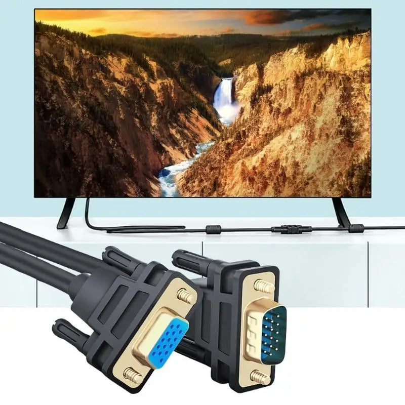 652F VGA Extension Cable VGA Male To Female With Double Ferrite Cores For Clear 1080P Transmission On And Projectors Zpaxo