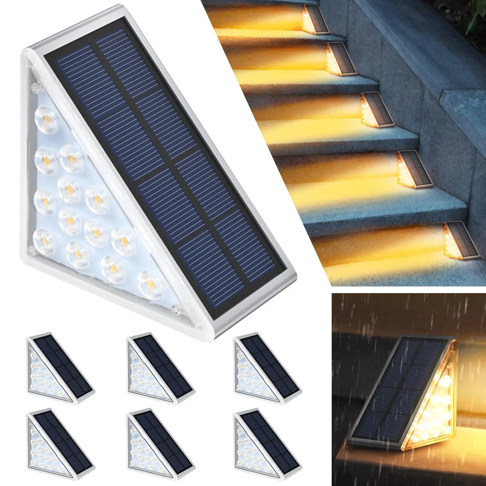 LED Solar Step Light Waterproof Outdoor Stair Warm RGB Deck IP67 Zpaxo