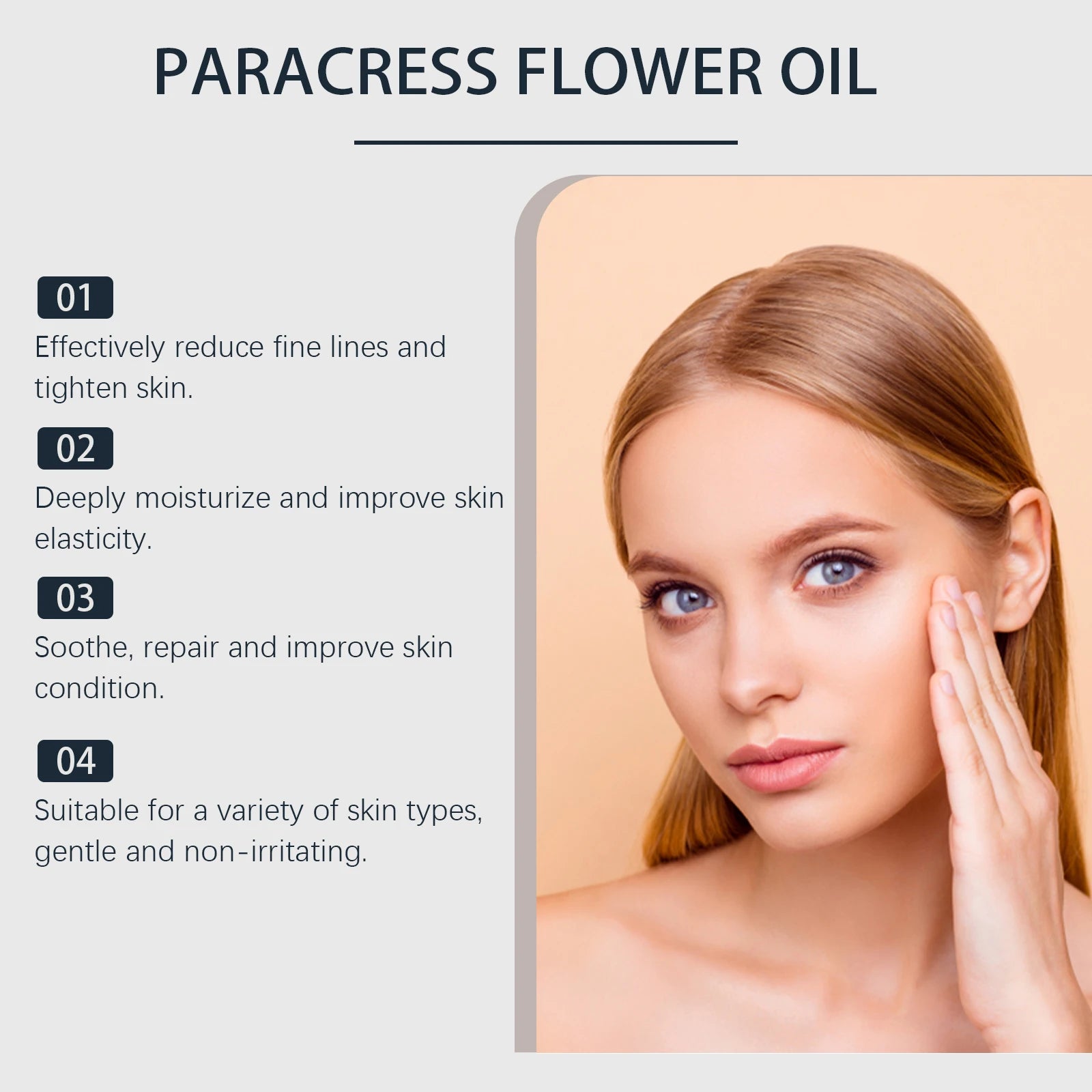WEST MONTH Paracress Flower Essence Oil Reduce Facial Fine Lines Wrinkles Light Texture Quickly Absorbed Not Greasy After Use Zpaxo
