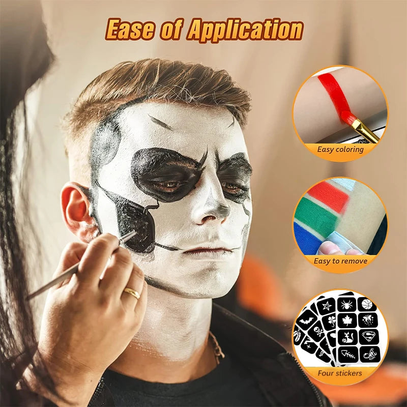 Water Activated Face Body Paint Non-toxic Safe Painting Multiple Zpaxo