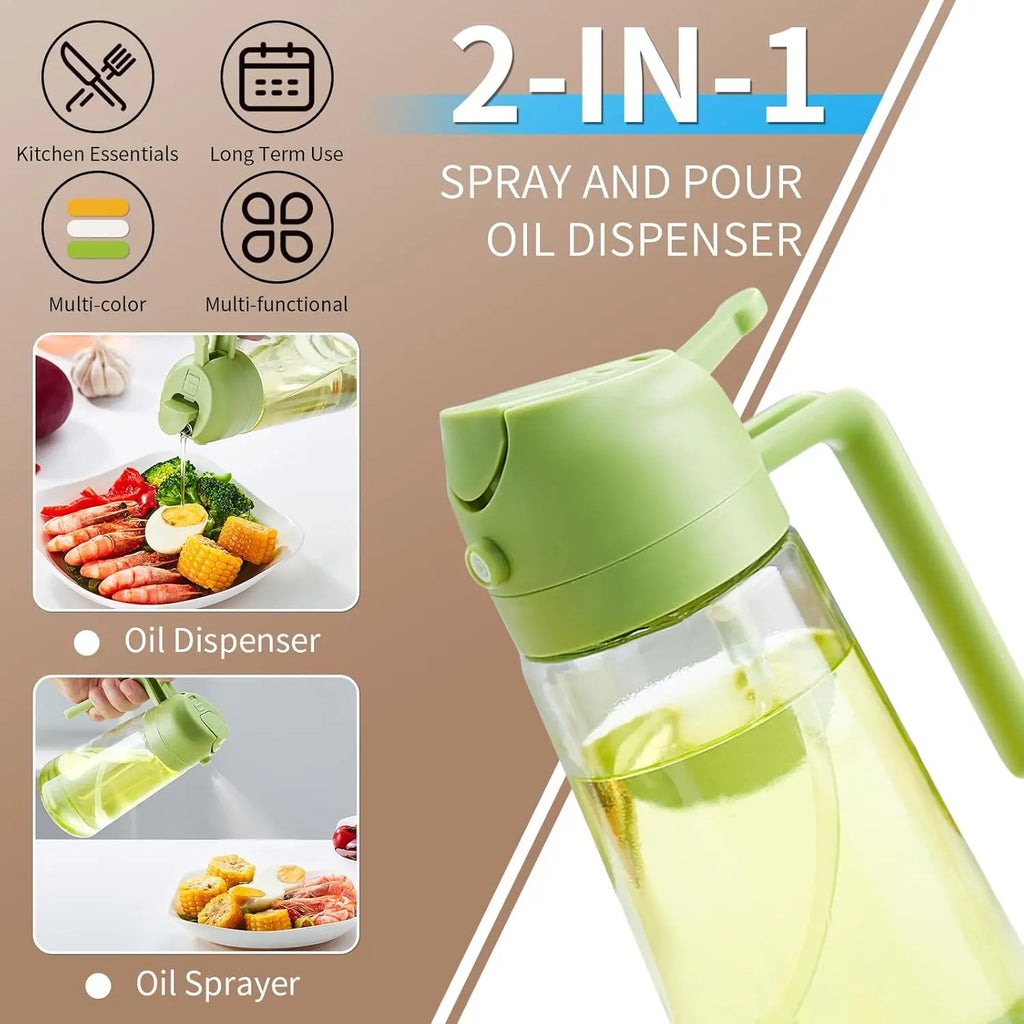 Olive Oil Spray Bottle for Oil Bottle Pouring for Cooking Oil Spices Camping Dispenser with Automatic Lid Spice Shaker Zpaxo