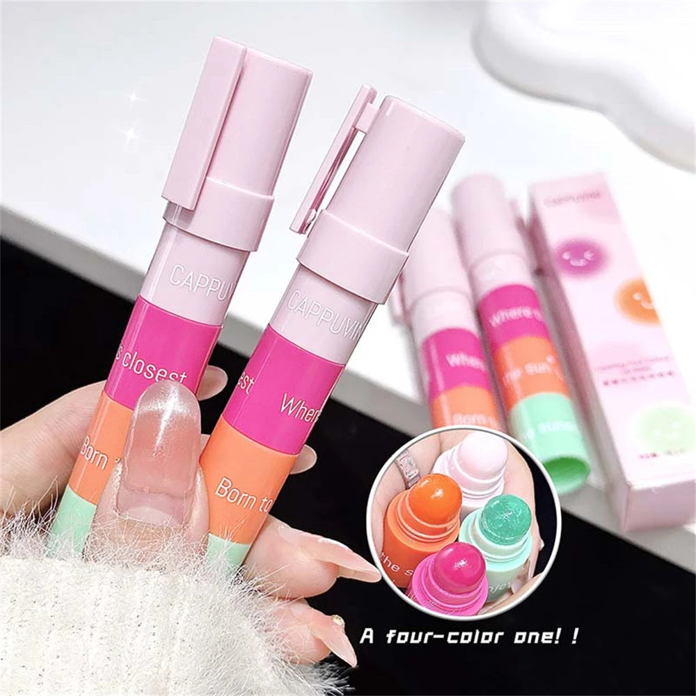 Lipstick Lip Gloss 4 Colors 1 Moisturize Nourish Balm Pen Lipliner Zpaxo