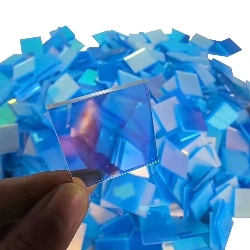 Mini Holographic Acrylic Blocks 100-300pcs | DIY Wall Decor Acrylic Craft Tiles Zpaxo