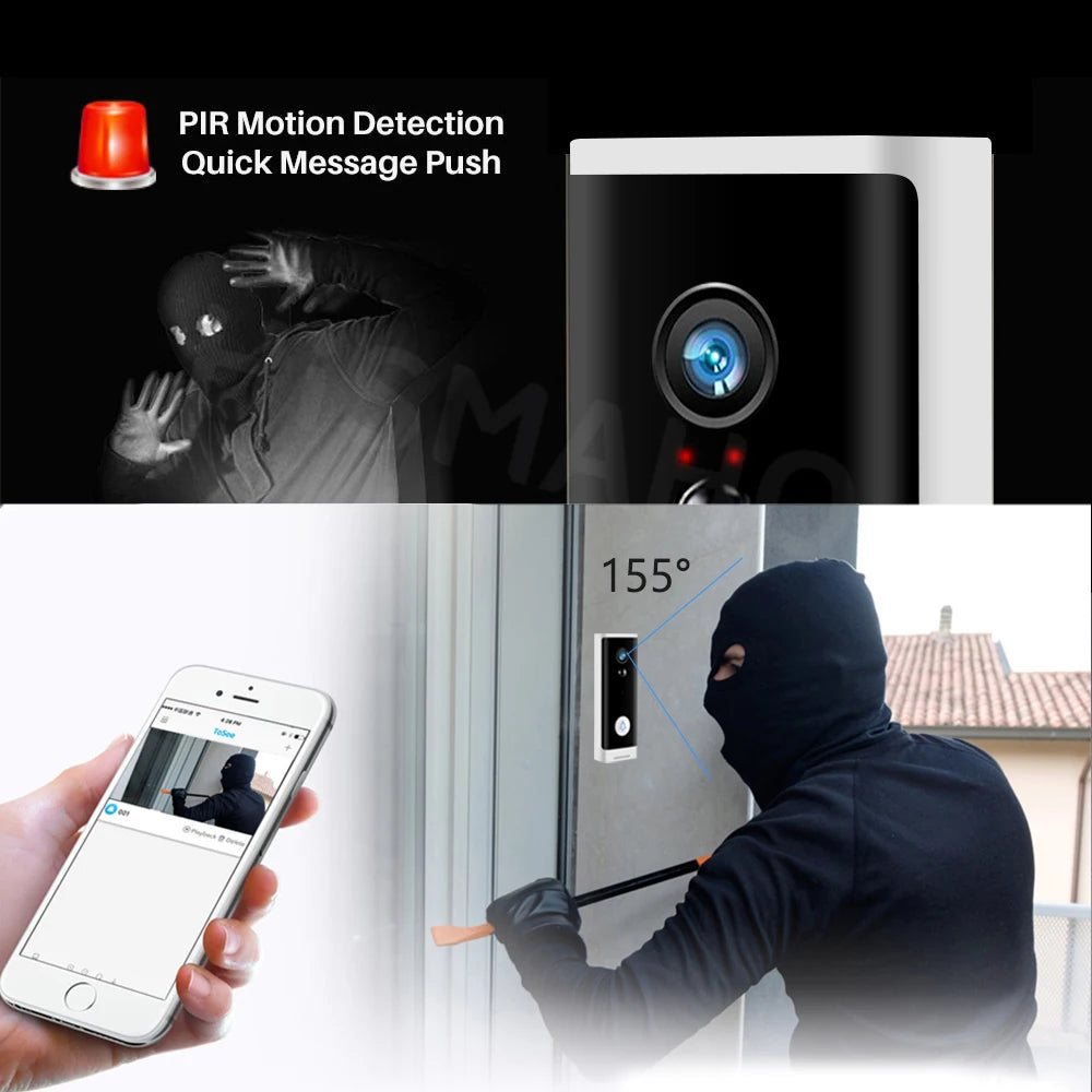Tuya WIFI Doorbell 1080P Wireless Security Camera DC AC Battery Powered Smart Home Monitor With Alexa Google Door bell Camera Zpaxo