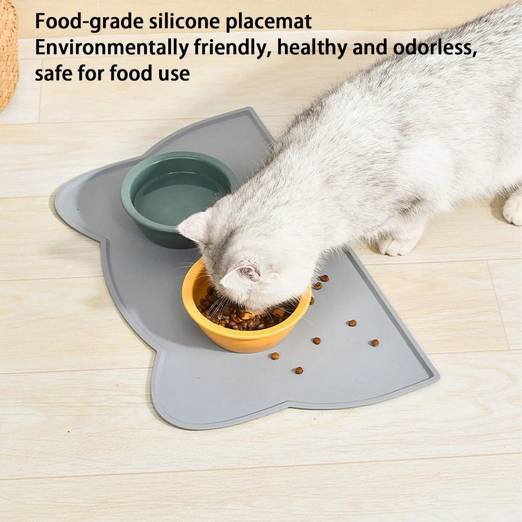 Silicone Pet Feeding Dog Cat Bowl Food Mat Non-Stick Waterproof Pet Food Feeding Pad Puppy Feeder Tray Water Cushion Placemat Zpaxo