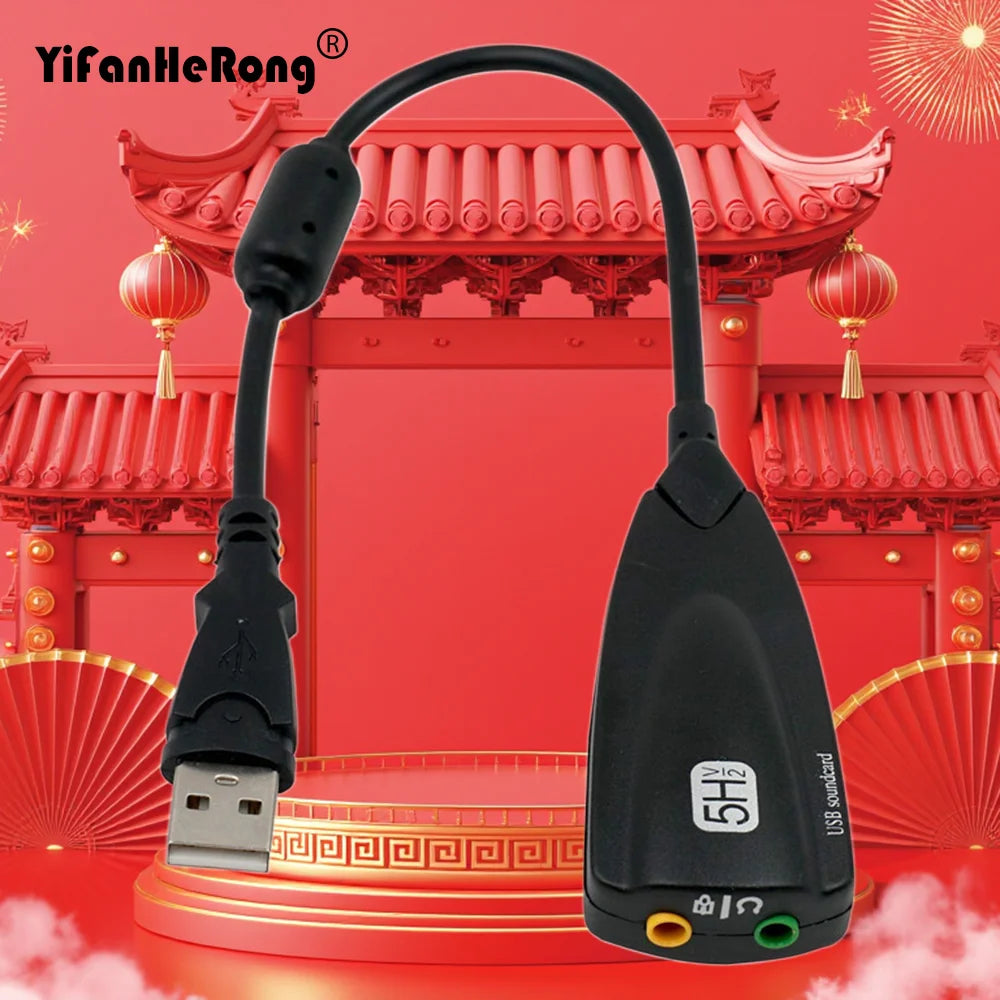 5HV2 External USB Sound Card 7.1 Adapter USB to 3D CH Sound Antimagnetic Audio Headset Microphone 3.5mm Jack For Laptop PC Zpaxo Default Title