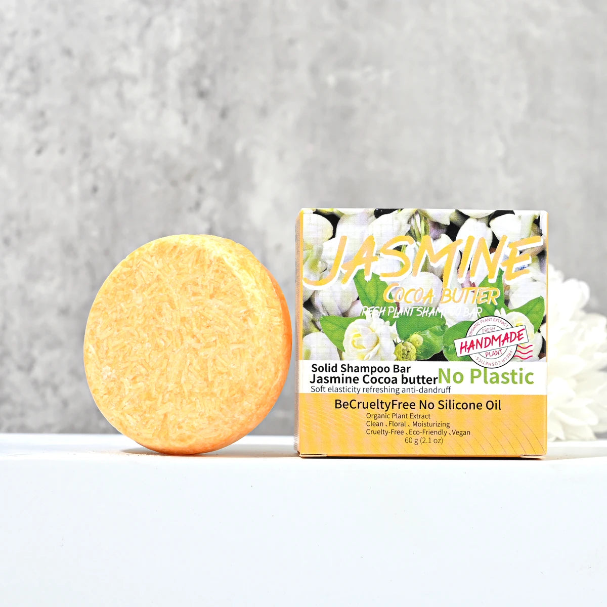 Jasmine Scented Handmade Shampoo Solid Shampoo Stick Plant Essential Oil Soap Oil Control And Refreshing Soap Zpaxo